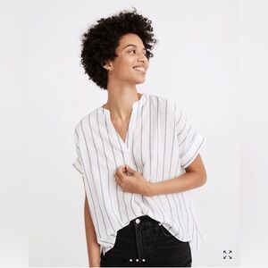 Madewell Lakeline Popover Shirt in Stripe